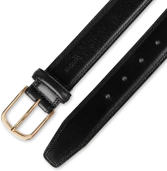 Haggar mens Leather Dress Belt for Suits and Pants - Classic, Formal, Business, Work