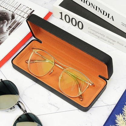 Eyeglass Case 2PCS,Glasses Case Hard Shell,Hard Eyeglass case for Women Men