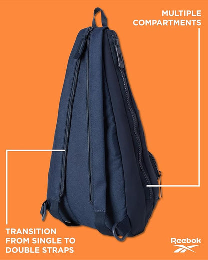 Reebok Unisex Crossbody Sling Bags – Compact Convertible Strap Cross Body Bag Travel Sling Bag - Gym & Travel Essential, Maeve Eastcoast Blue