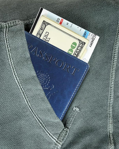 Sizobi Passport Holder for Travel Men, RFID Blocking Passport Covers Case Wallet Card Slot, International Travel Must Haves Travel Accessories for Women, Cruise Ship Essentials Travel Gifts, Navy Blue
