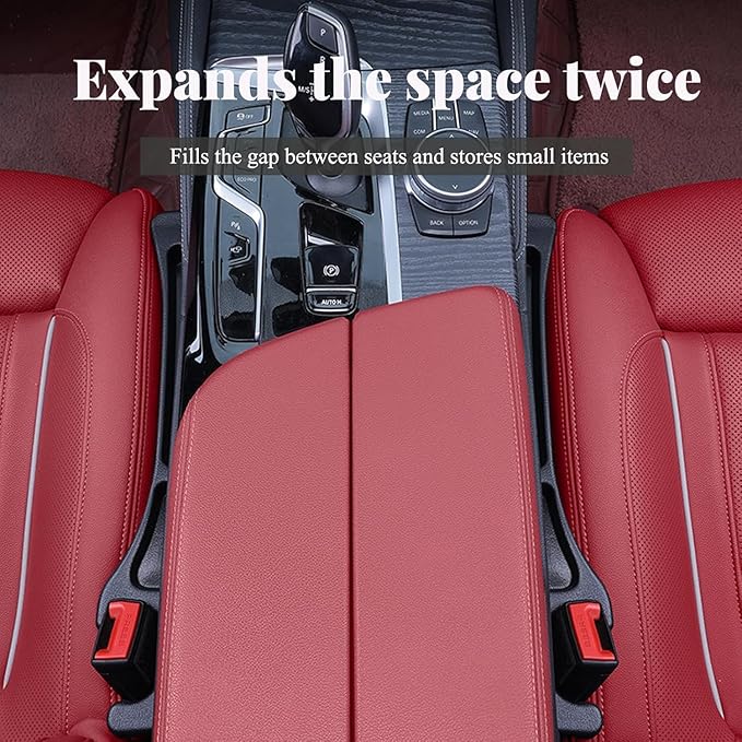 2-Pack Car Seat Gap Filler Organizer, No Drop Seat Guard, Universal Car Seat Gap Filler, Silicone Gap Filler Prevents Phone, Keys & Wallet from Falling, Universal Fit for Car, SUV, Truck