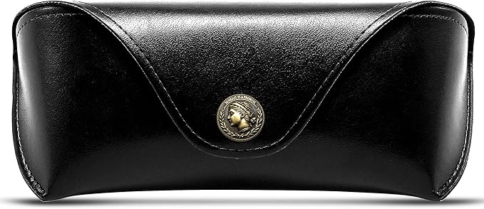 SUNGAIT Vegan Leather Glasses Case Portable Sunglasses Holder Hard Shell Slim Design Travel-Ready