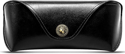 SUNGAIT Vegan Leather Glasses Case Portable Sunglasses Holder Hard Shell Slim Design Travel-Ready
