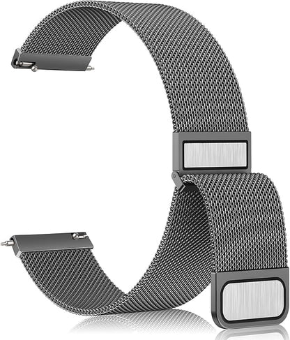 Vanjua 20mm 22mm Watch Band for Women Men, 20mm 22mm Quick Release Stainless Steel Metal Mesh Loop Adjustable Magnetic Replacement Wristbands Straps Bands