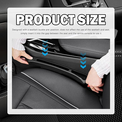 2PCS Deepened Car Seat Gap Filler Organizer,Multi-Function Car Gap Seat Filler with Dual Storage Slots & Bottom Charging Opening,No Drop Between Seats Cars Gaps Fillers Organizer