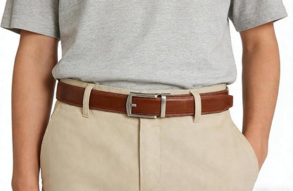 Lingli Men's Belt,Ratchet Dress Belt with Automatic Buckle Brown/Black-Trim to Fit-35mm wide