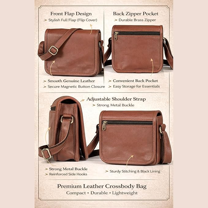 11 inch Small Crossbody Shoulder Genuine Leather iPad/Tablet Vintage Messenger Bag For 10.5 inch iPad Pro for Women & Men