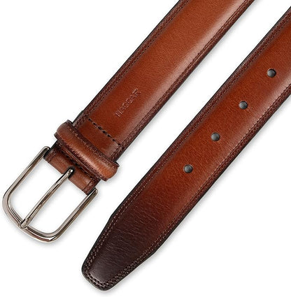 Haggar mens Leather Dress Belt for Suits and Pants - Classic, Formal, Business, Work