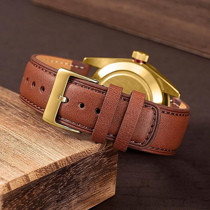 SEURE Quick Release Watch Band,Top Genuine Leather Watch Straps 19mm 20mm 21mm 22mm 24mm for Men and Women
