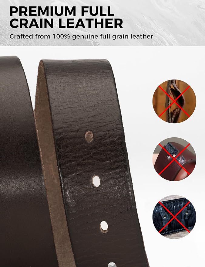Thicken Full Grain Leather Mens Belt Heavy Duty Mens Work Belt Mens Belt High Hardness Buckle Packed In Gift Box