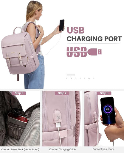 LOVEVOOK Travel Laptop Backpack Purse for Women Fashion Vintage Computer Backpack 15.6 Inch Large Teacher Nurse Backpack Casual Daypack for Business Work College