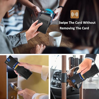umoven Wallet for Men - with Money Clip Slim Leather Slots Credit Card Holder RFID Blocking Bifold Minimalist Wallet