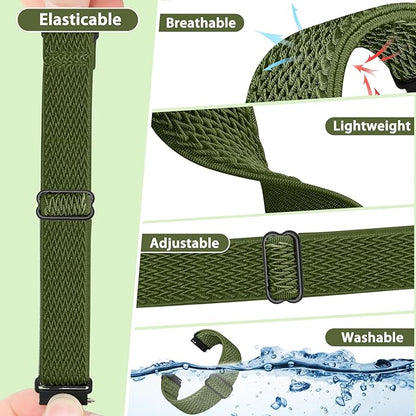 TumpCez Quick Release Watch Band - Choice of Width -18mm 19mm 20mm 22mm 24mm Watch Bands, Solo Loop Adjustable Elastic Nylon Watch Straps Replacement Wristband for Men Women