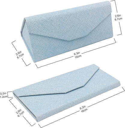 Real Sic Glasses Case for Men and Women - Magnetic Folding Hard Shell Sunglass Holder - Inspired by Solid Color