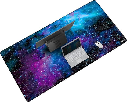 Mydours 63 x 32 inches Gaming Mouse Pad, Extra Large XXL Full Desk Pad, Smooth Fabric & Non-Slip Rubber Mouse Mat, Extended Desk Mat for Gaming, Office and Working (Universe)
