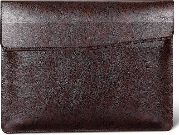 13 Inch Leather Laptop Sleeve for MacBook Neo (Apple A18 Pro) & MacBook Air 13 Inch M5 M4 M3 M2 M1 & MacBook Pro 13 Inch M2 M1,Protective Case Cover with Magnetic Closure,Vintage Mocha Brown