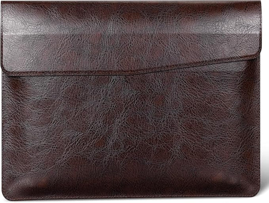 13 Inch Leather Laptop Sleeve for MacBook Neo (Apple A18 Pro) & MacBook Air 13 Inch M5 M4 M3 M2 M1 & MacBook Pro 13 Inch M2 M1,Protective Case Cover with Magnetic Closure,Vintage Mocha Brown