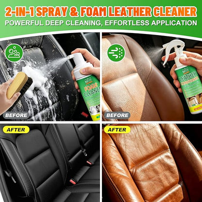 Leather Cleaner and Conditioner Kit – Car Leather Cleaning and Care Kit for Synthetic & Faux Leather, Cleans, Conditions & Protects Automotive Interior, Furniture, Shoes & Boots – 5 Piece Set