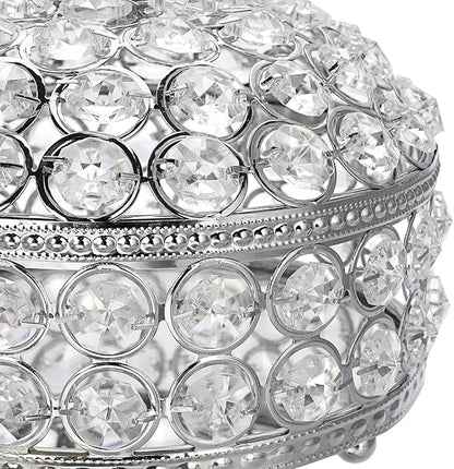 Hipiwe Crystal Mirrored Jewelry Box Trinket Organizer Box Luxury Decorative Ring Box Earrings Storage Holder Keepsake Box Birthday Christmas Gift for Women, X-Large