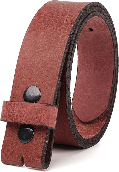 F&L CLASSIC Belt for buckle men Snap on Strap Full Grain One Piece Leather no buckle,1 1/2" Wide, USA