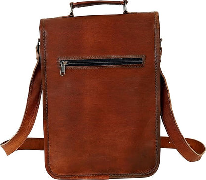 Leather Satchel Tablet Bag Laptop Case Office Briefcase Messenger Gift for Men Computer Distressed Shoulder Bag