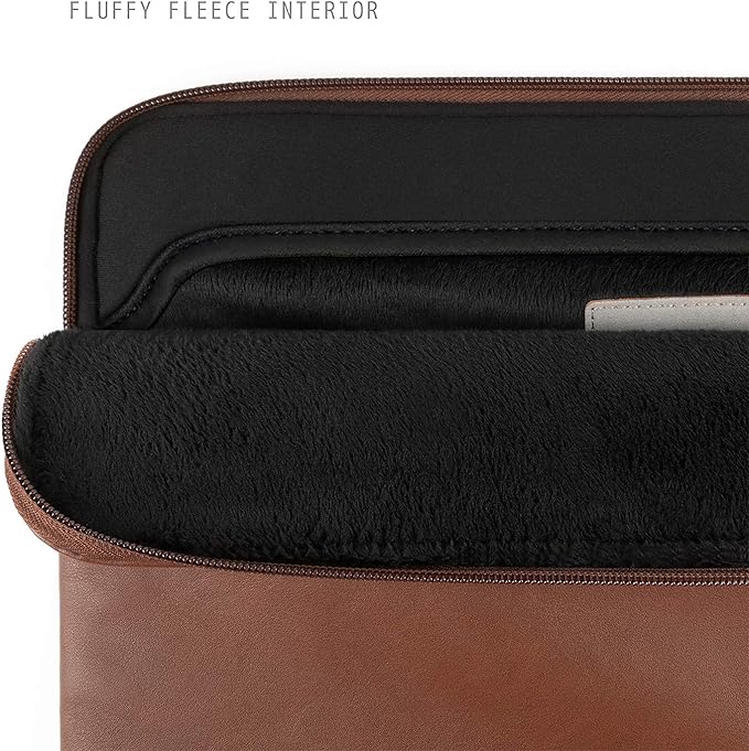 Comfyable Leather Laptop Sleeve Compatible with 16 Inch MacBook Pro M5 Pro/Max & 15 Inch MacBook Air M5 2026 (Loose Fit), Brown