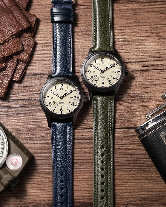 Getalia Italian leather Watch Band Tuscany Natural Vegetable-Tanned Full Grain Leather,14mm 16mm 18mm 19mm 20mm 21mm 22mm Quick Release Replacement Watch Straps for Men and Women Thick and Soft