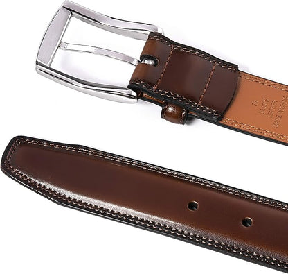 Fabio Valenti Genuine Leather Dress Belts For Men - Mens Belt For Suits, Jeans, Uniform With Single Prong Buckle