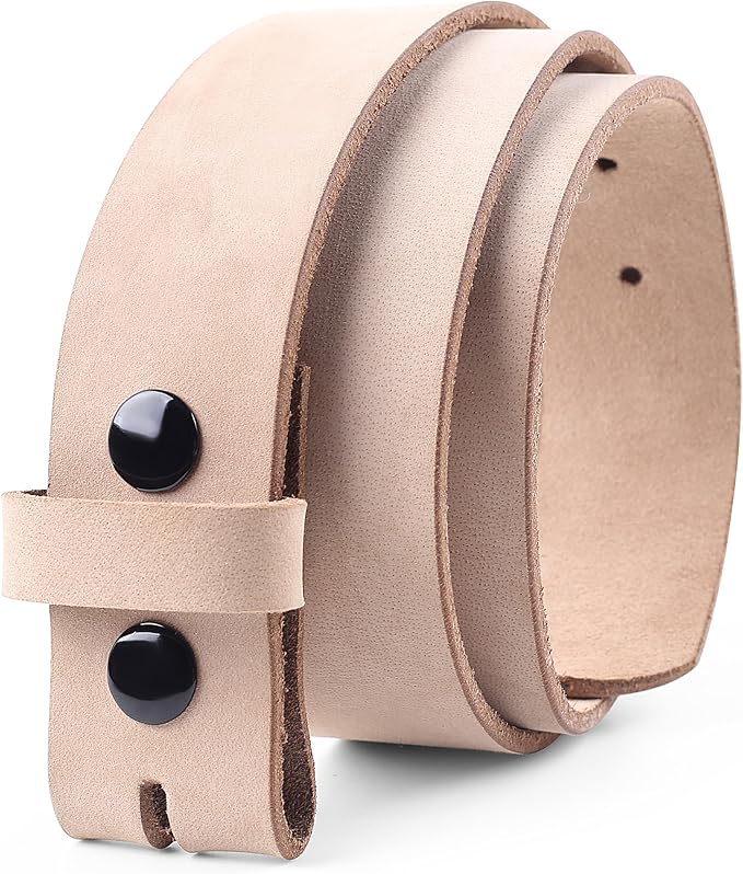 F&L CLASSIC Belt for buckle men Snap on Strap Full Grain One Piece Leather no buckle,1 1/2" Wide, USA