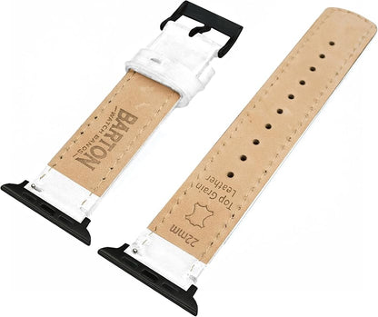 BARTON WATCH BANDS - Top Grain Leather Watch Bands Compatible with Apple Watch Models - 1, 2, 3, 4, 5, 6, 7, 8, 9, 10, SE, Ultra & Ultra 2