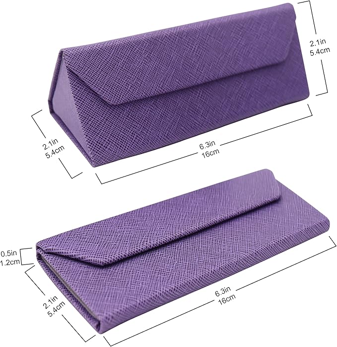 Real Sic Glasses Case for Men and Women - Magnetic Folding Hard Shell Sunglass Holder - Inspired by Solid Color