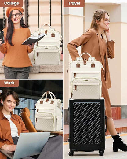 LOVEVOOK Laptop Backpack for Women, 15.6'' Waterproof Nurse Bag Teacher Work Backpack Purse for Women, Travel Computer Backpack for College Office Business Ladies