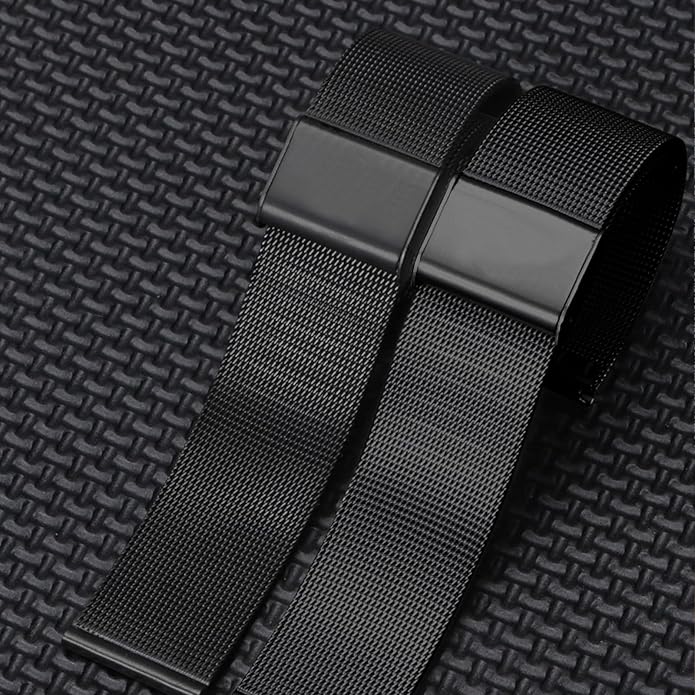 TStrap Mesh Watch Band Metal - Black Quick Release Watch Bands for Men Women - Stainless Steel Smart Watches Strap Bracelet Replacement - 10mm 12mm 14mm 16mm 18mm 20mm 22mm