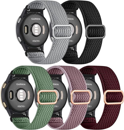 GEAK 22mm Watch Band Compatible with Garmin Venu 4 /Venu 2 3 45mm, 22mm Quick Release Replacement Loop Elastic Fabric Straps Compatible for Garmin Vivoactive 4 /Forerunner 265/255/965 Women Men