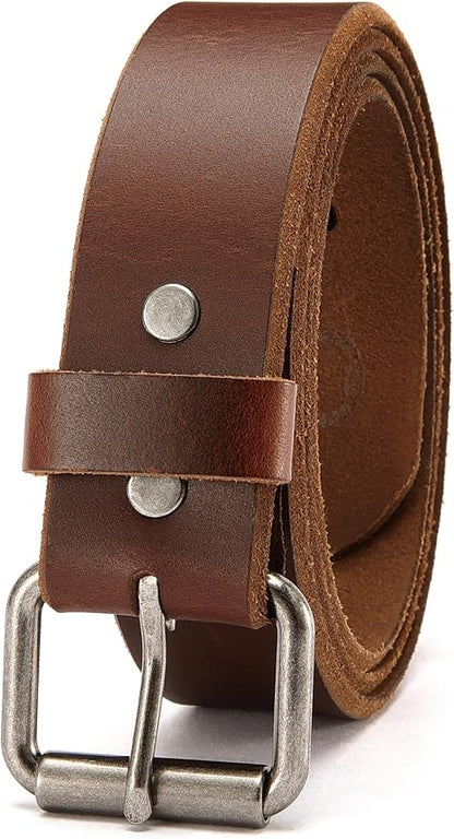 CHAOREN Work Belts for Men Heavy Duty - 1.5" Full Grain Leather Belt Casual - Fully Adjustable, Double Prong