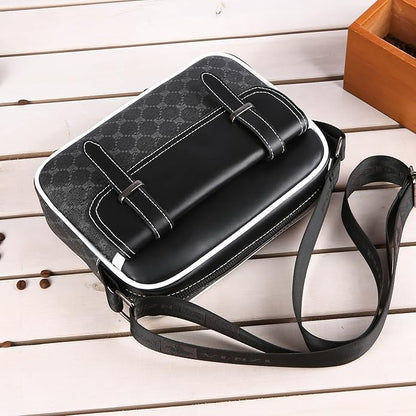 Crossbody Bag for Mens, Pu leather Cross Body Purse, Multi Pocket Shoulder Bag Messenger Bag for Travel Work Daily