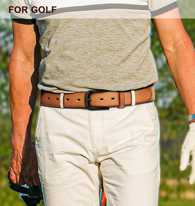 BULLIANT Men Belt Multi Pack,Leather Belt For Gift Men Golf Dress Casual Jean 7Holes 1 3/8"