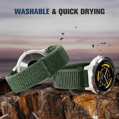 18mm 20mm 22mm Hook and Loop Watch Band Compatible with Garmin Vivoactive 5/ Vivoactive 6/ Vivoactive 3, Soft Nylon Breathable Sport Strap for Venu 2S/ Venu3S/ Forerunner 265s,Venu 3/ Venu 2 Men Women