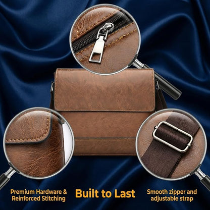 Messenger Bag for Men, 13 inch Purse Crossbody Bag, Waterproof Shoulder Bag for Office Business