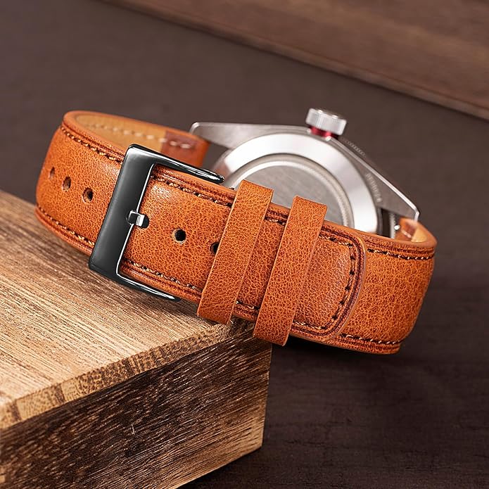 SEURE Quick Release Watch Band,Top Genuine Leather Watch Straps 19mm 20mm 21mm 22mm 24mm for Men and Women