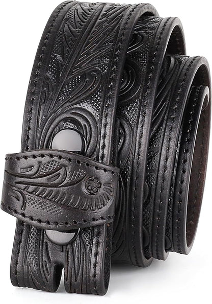 F&L CLASSIC Western Belt without buckle for men – Full Grain Leather Cowboy Belts for jeans - One Piece Leather strap belt
