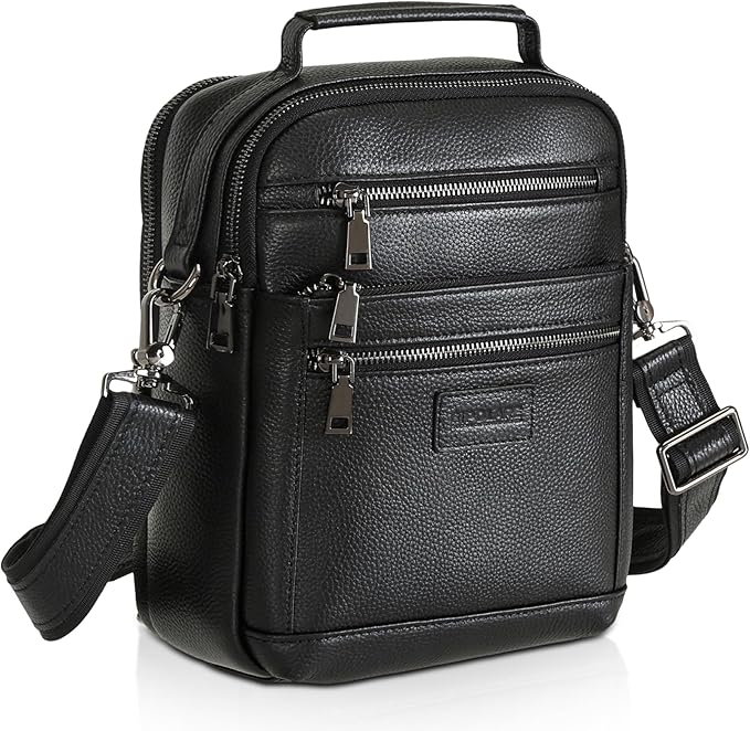 Polare Italian Full Grain Leather Messenger Bag Vintage Chest Shoulder Crossbody Bag Casual Sling Business Handbag for Men