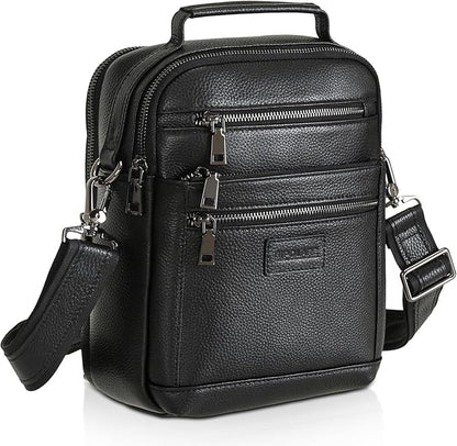 Polare Italian Full Grain Leather Messenger Bag Vintage Chest Shoulder Crossbody Bag Casual Sling Business Handbag for Men