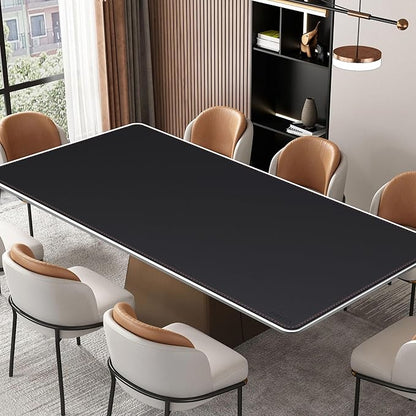 ZORESYN Office Desk Mat 78.7x39.4inch, Large Mouse pad Desktop Cover, Waterproof PU Leather Desk Blotter Protector with Non Slip Base for Home Office (Black)