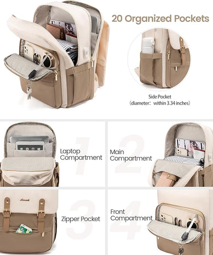 LOVEVOOK Laptop Backpack Purse for Women Fashion Vintage Computer Backpack 17 Inch Large Teacher Nurse Backpack Casual Daypack for Travel Business Work College