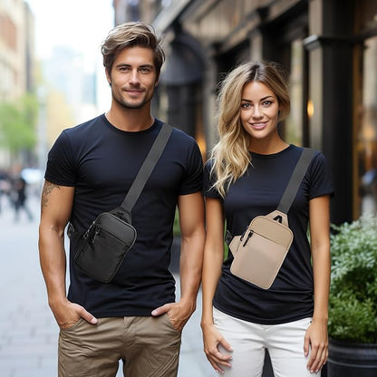 higouta Mini Sling Bag for Men Women, Small Crossbody Casual Utility Chest Phone Bag for Travel Workout