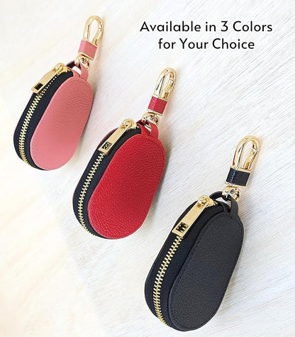 Universal Genuine Leather Car Key Fob Case – Premium Smart Key Holder for Remote Key Fobs