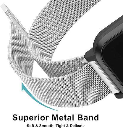 Vanjua 18mm 19mm 20mm 22mm Watch Band Quick Release Replacement Wristbands, Stainless Steel Metal Mesh Loop Adjustable Magnetic Replacement Straps Bands for Men Women