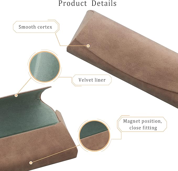 LifeArt Eyeglass Case Hard Shell, Portable Sunglass Case for Women and Men, fashionable PU Leather Eyeglass Case, Lightweight
