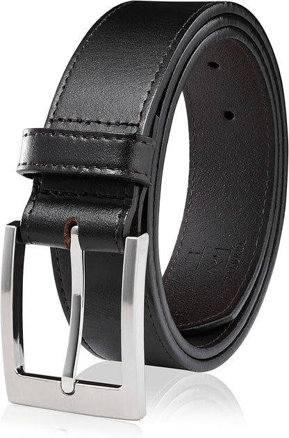 MILORDE Men's Genuine Leather Dress Belt, Handmade, 100% Cow Leather, Fashion & Classic Designs for Work Business and Casual